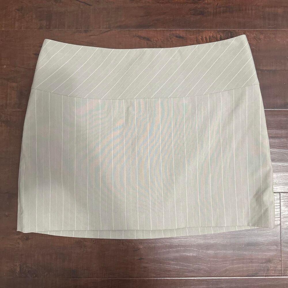 Express Women's Mini Skirt, Tan/Gray Pinstripe, Size 8